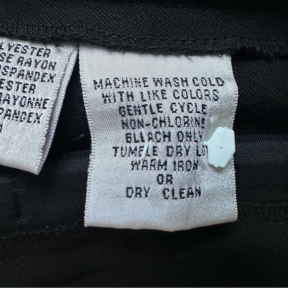 Talbots Petites Stretch Black Straight-Leg Pants Zip Front Pockets Size 8P - Picture 7 of 8